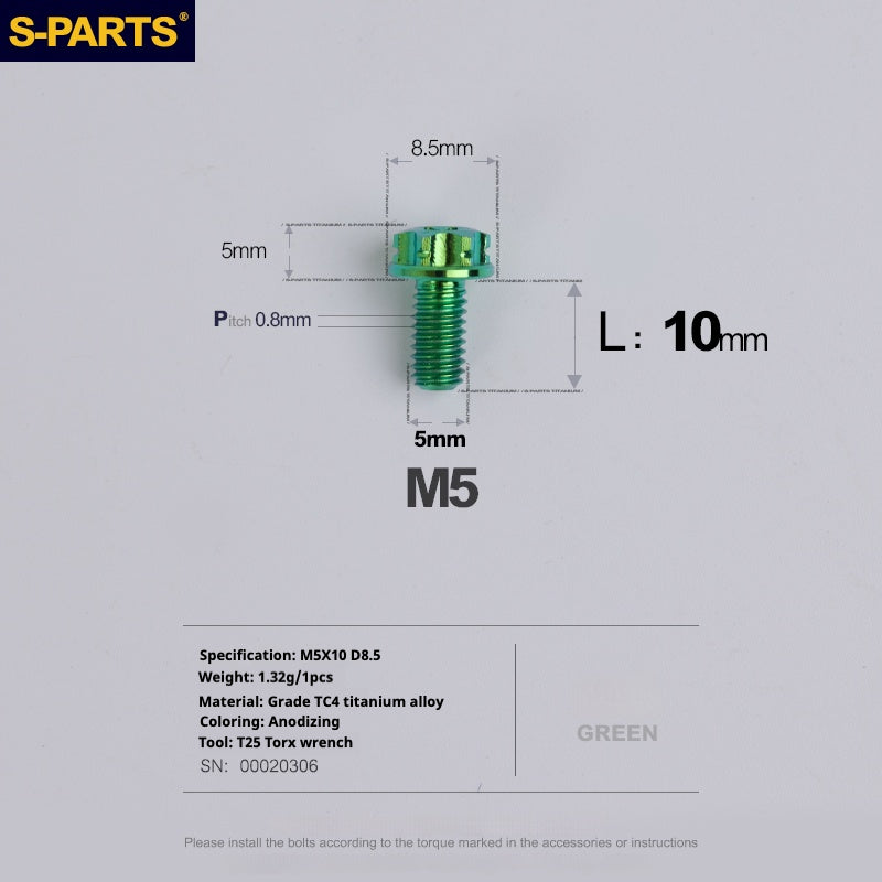 SPARTS Vis Titane Série A3 M5 L06-110mm pour Moto et Auto