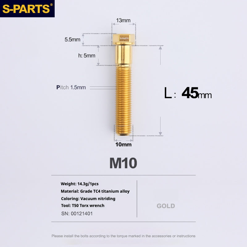 SPARTS A3 Serie M10 L20-60mm D13 P1.5-P1.25Titanio Viti Moto Auto