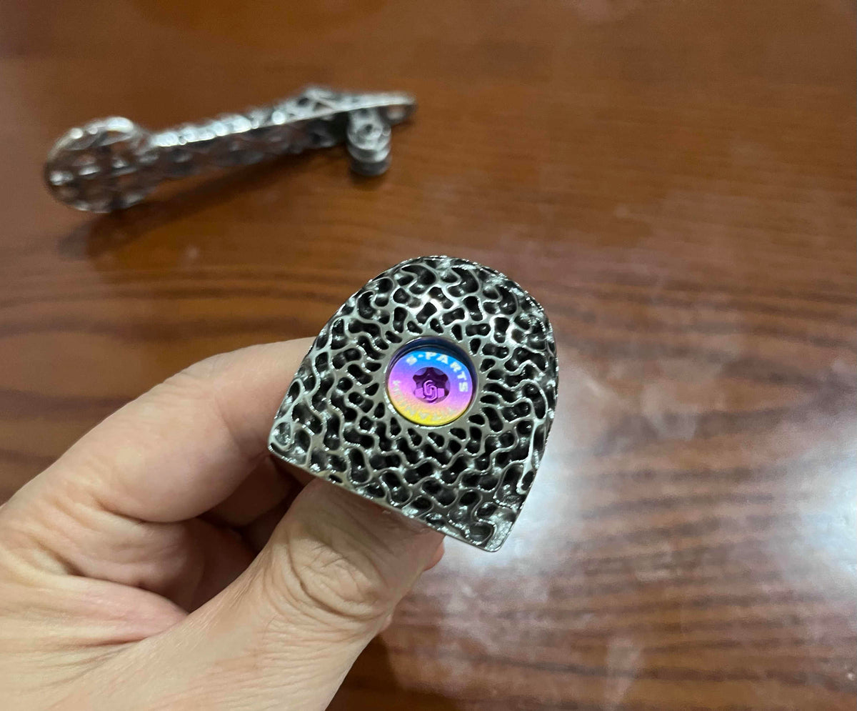 Tampa de canote de titânio impressa em 3D, adequada para guidões integrados de bicicleta de estrada Factor Black Inc, 1 unidade