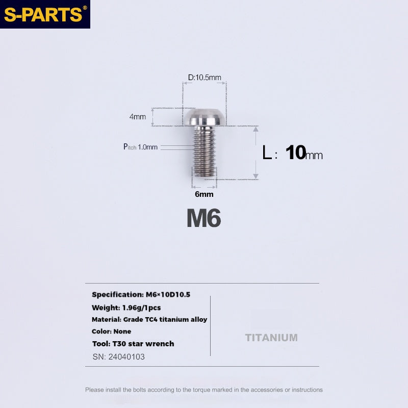 S-PARTS Lega di Titanio Cambio Freno Blocco Linea Mountain Road Bicicletta Deragliatore Anteriore Deragliatore Posteriore Vite di Compressione