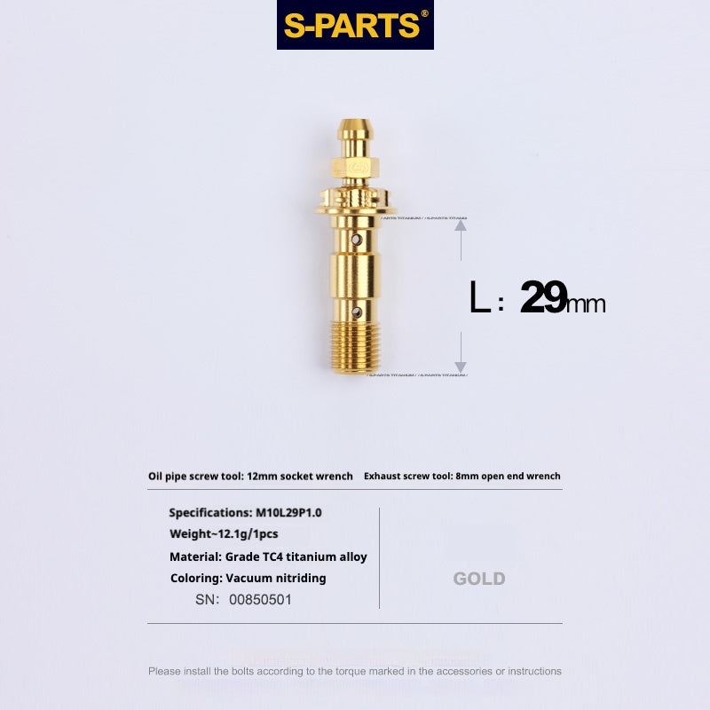 SPARTS Doppio bullone banjo in titanio M10 L29MM con kit di nipplo di spurgo