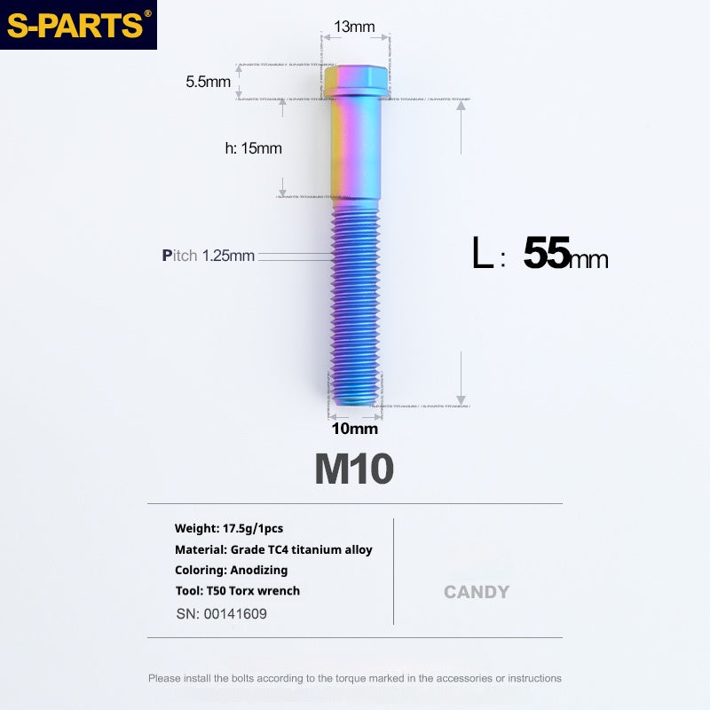SPARTS A3 Serie M10 L20-60mm D13 P1.5-P1.25Titanio Viti Moto Auto