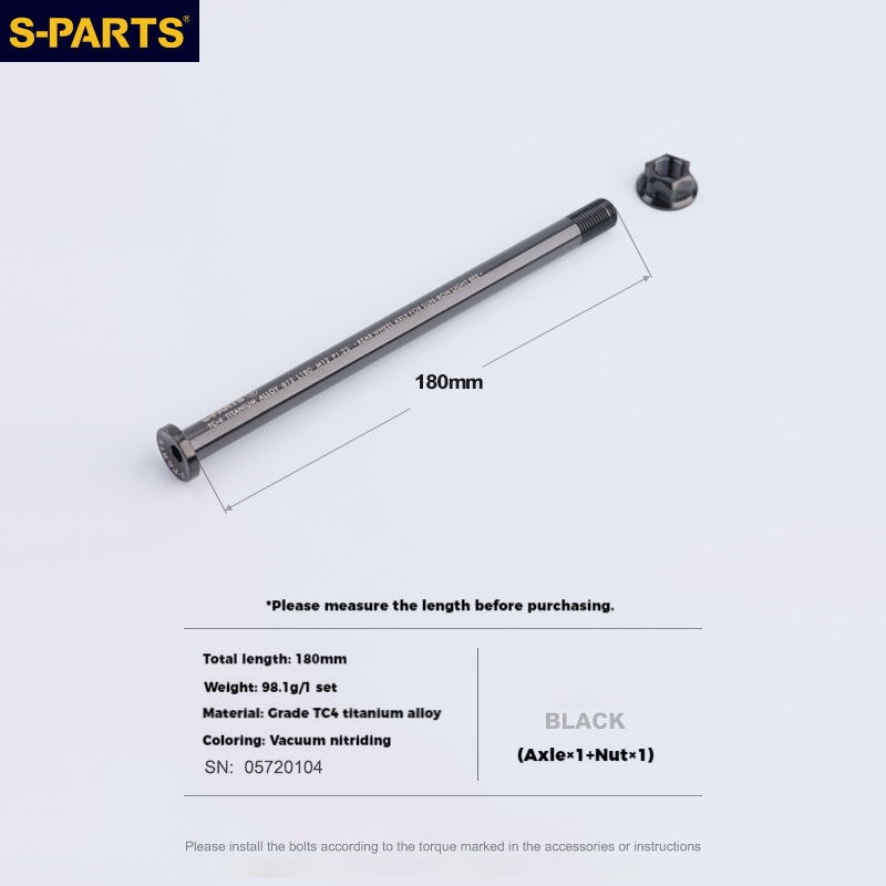 Asse ruota posteriore in lega di titanio Sur-Ron Light Bee S-PARTS e dado abbinato