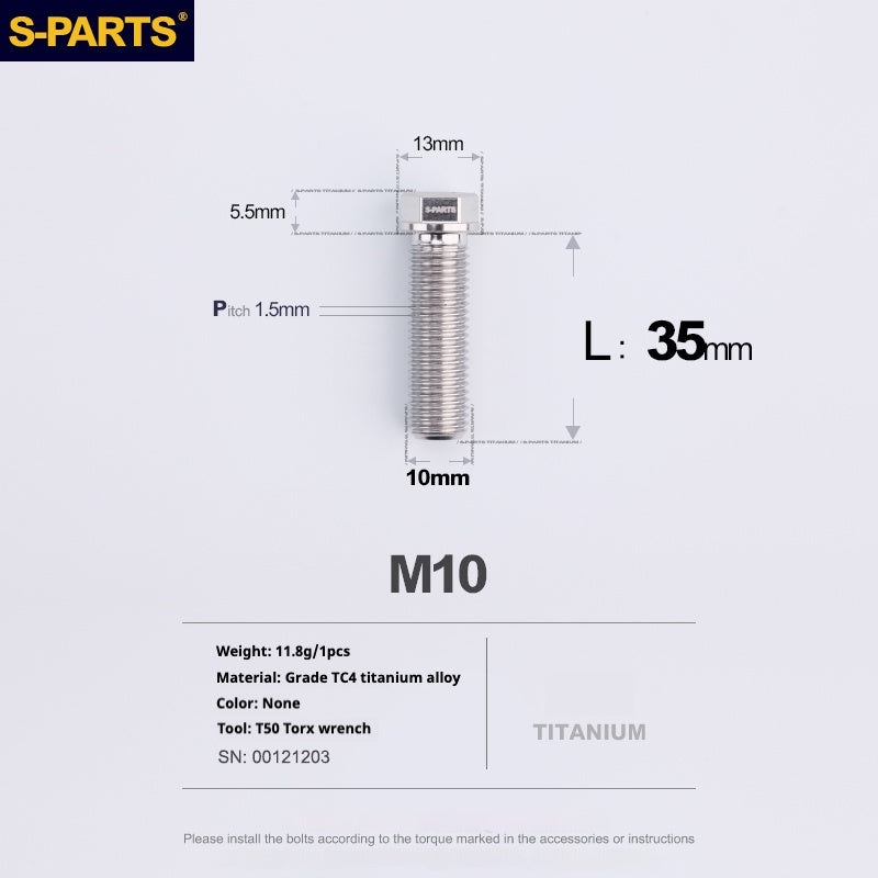 SPARTS A3 Serie M10 L20-60mm D13 P1.5-P1.25Titanio Viti Moto Auto