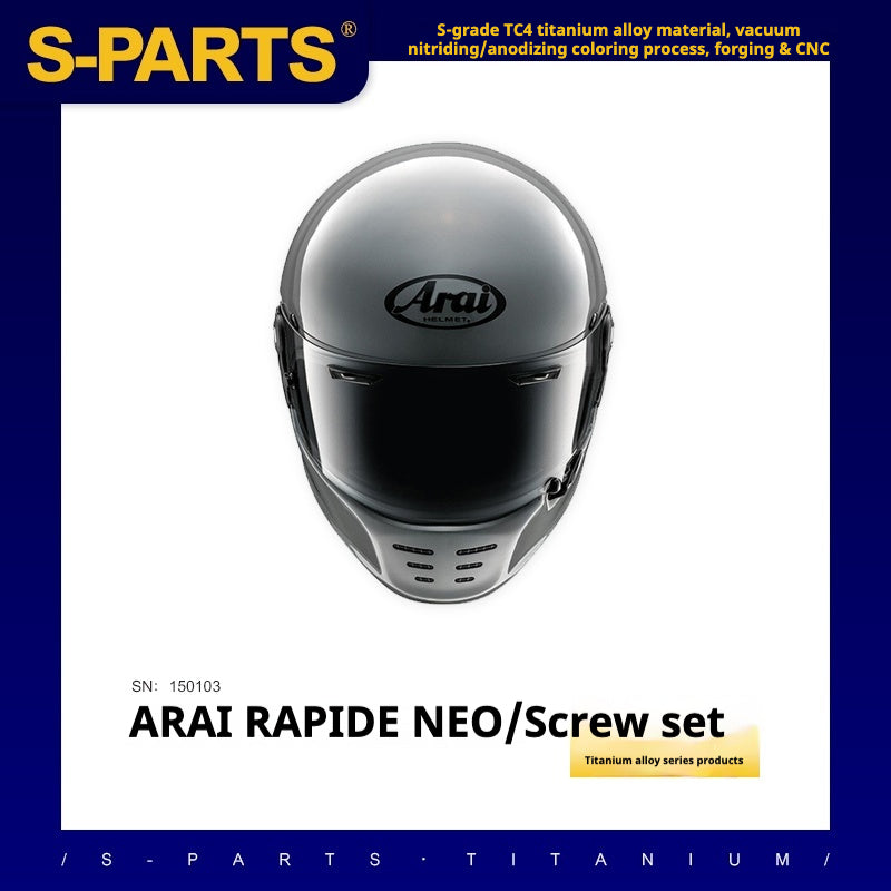 S-PARTS Conjunto de Parafusos de Titânio Cabeça Guarda-Chuva para Capacete ARAI RAPIDE-NEO | Parafusos M6 com Chave T30 | 6 Cores Disponíveis