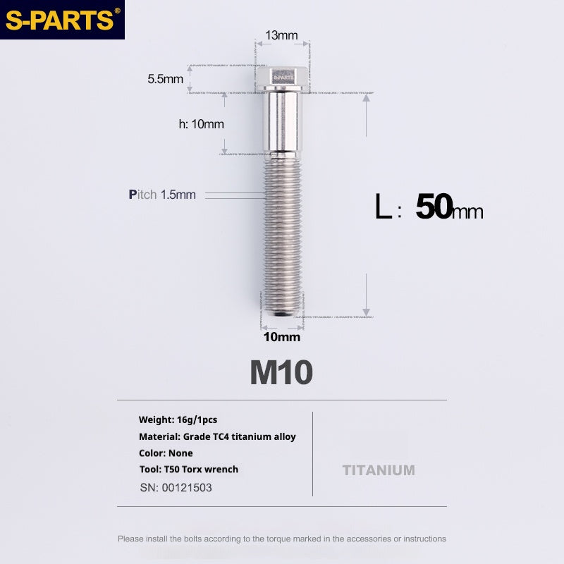 SPARTS A3 Serie M10 L20-60mm D13 P1.5-P1.25Titanio Viti Moto Auto
