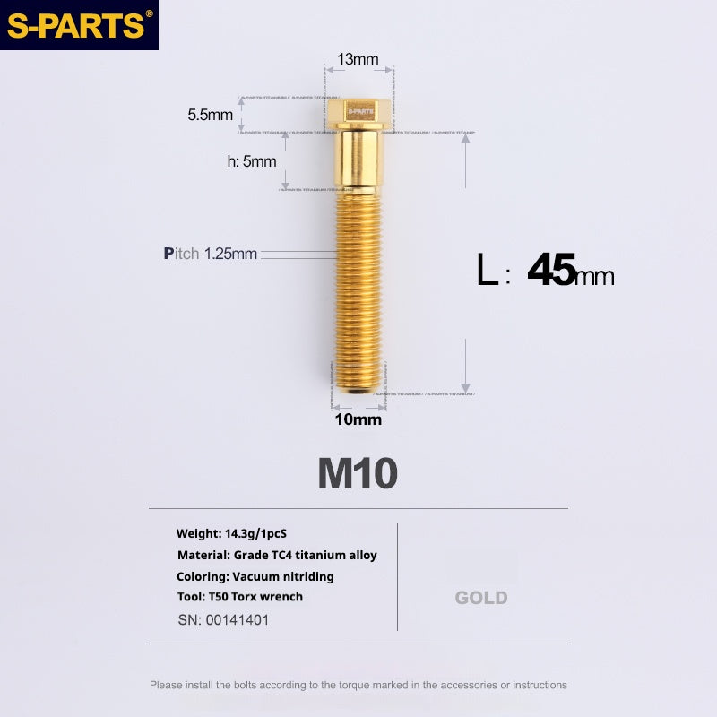 SPARTS A3 Serie M10 L20-60mm D13 P1.5-P1.25Titanio Viti Moto Auto