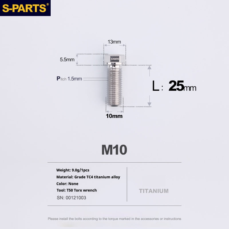 SPARTS A3 Serie M10 L20-60mm D13 P1.5-P1.25Titanio Viti Moto Auto