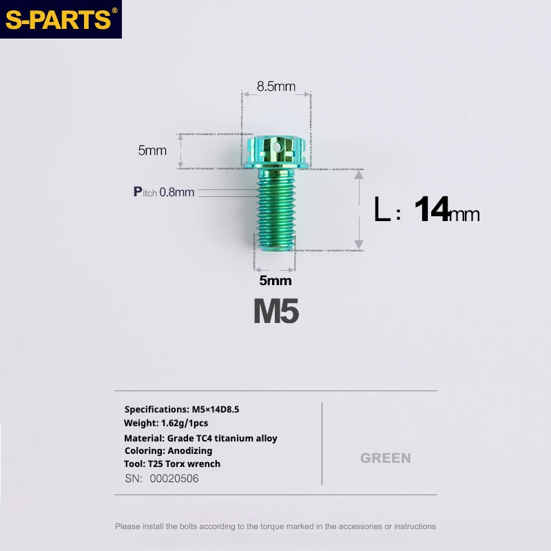 SPARTS Vis Titane Série A3 M5 L06-110mm pour Moto et Auto