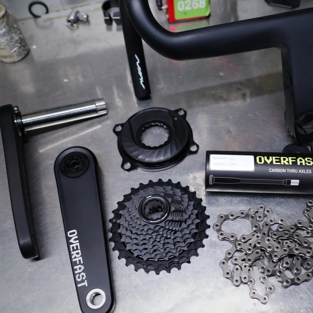 OVERFAST VELA Aero Carbon Crankset for Road Bikes | DUB / Ti24 | SRM & SIGEYI Compatible
