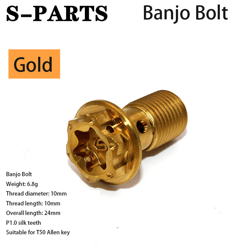 PARTS A3 titanium alloy M10 single hole tubing screw 1.0 screw electric motorcycle double hole combination tubing