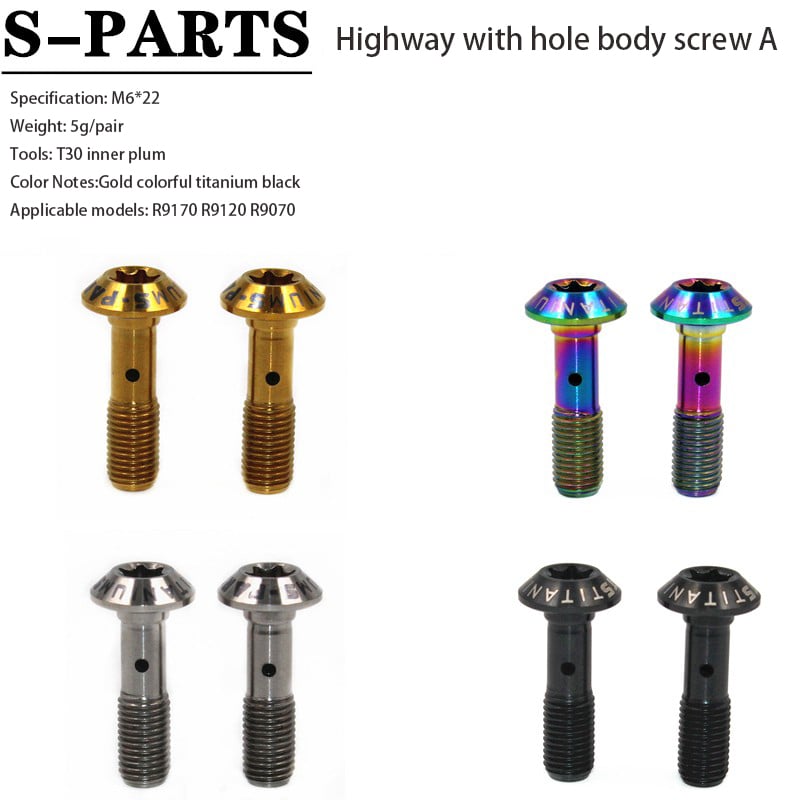 Vite per corpo bici da strada in titanio S-PARTS R9120 R8070 M9000 M8100 (M6)