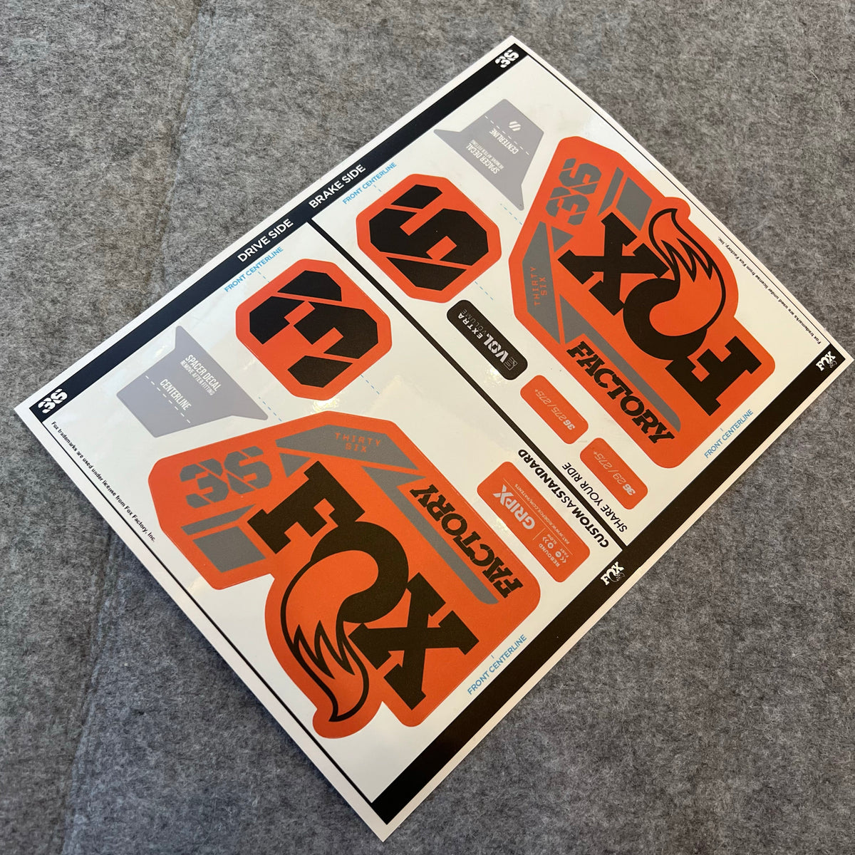 Custom Decal Kit for 2025 FOX 36 FACTORY Fork | Waterproof & Scratch-Resistant MTB Stickers | GRIP X