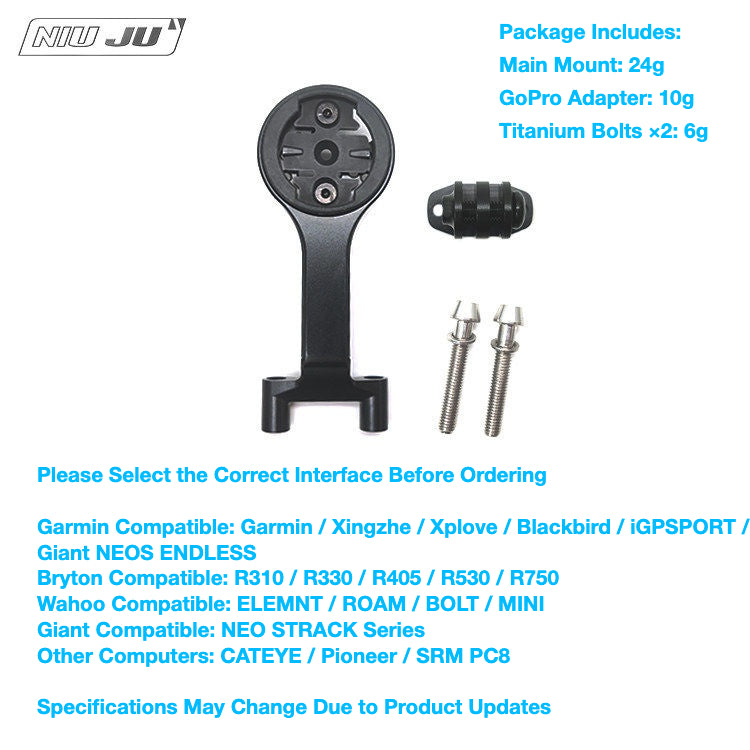 NIUJU BMC RSM01 Computer Mount | Teammachine SLR01 Roadmachine 02 Garmin Wahoo Mount