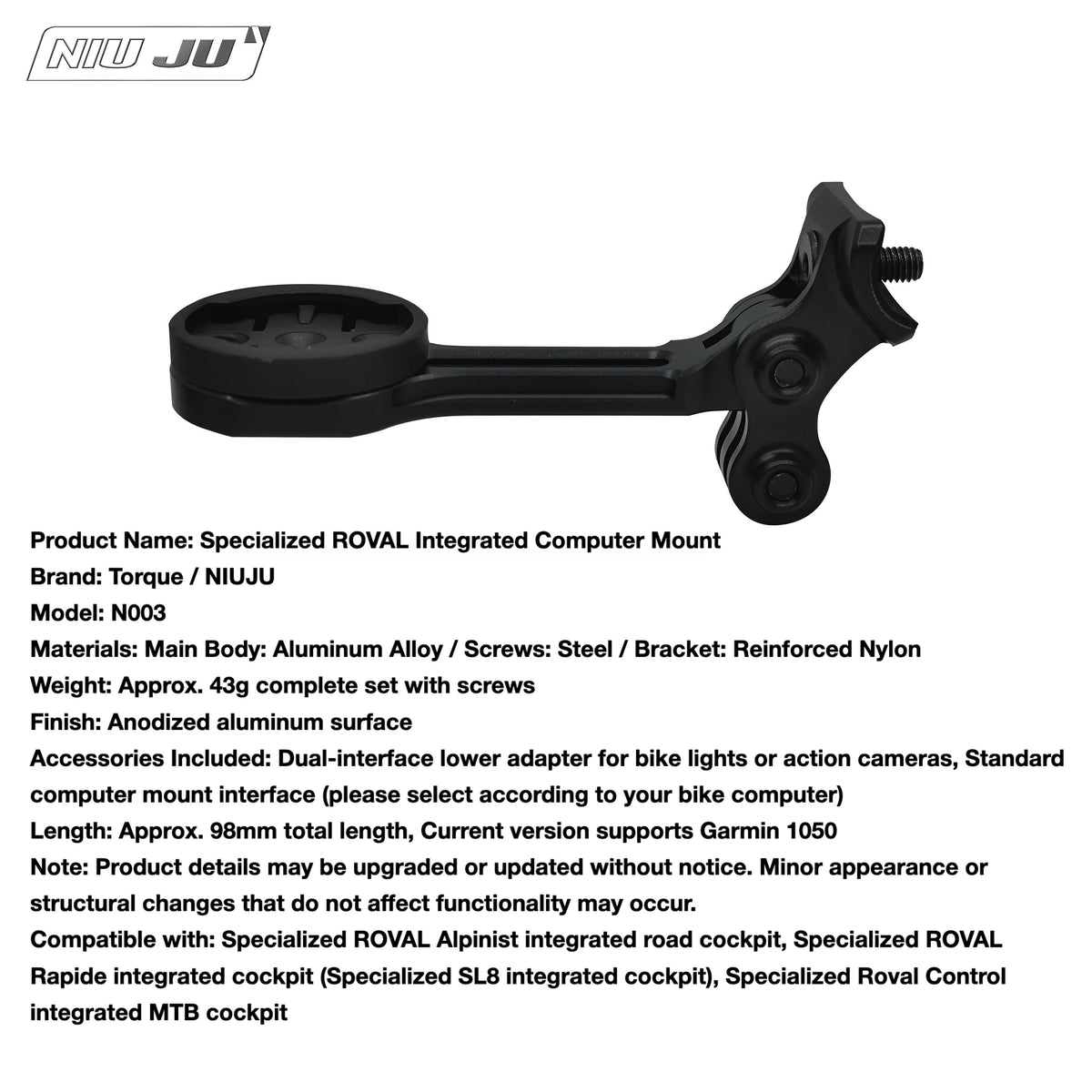 SPECIALIZED ROVAL Rapide Integrated Computer Mount – SL8 / SL9 Control Cockpit