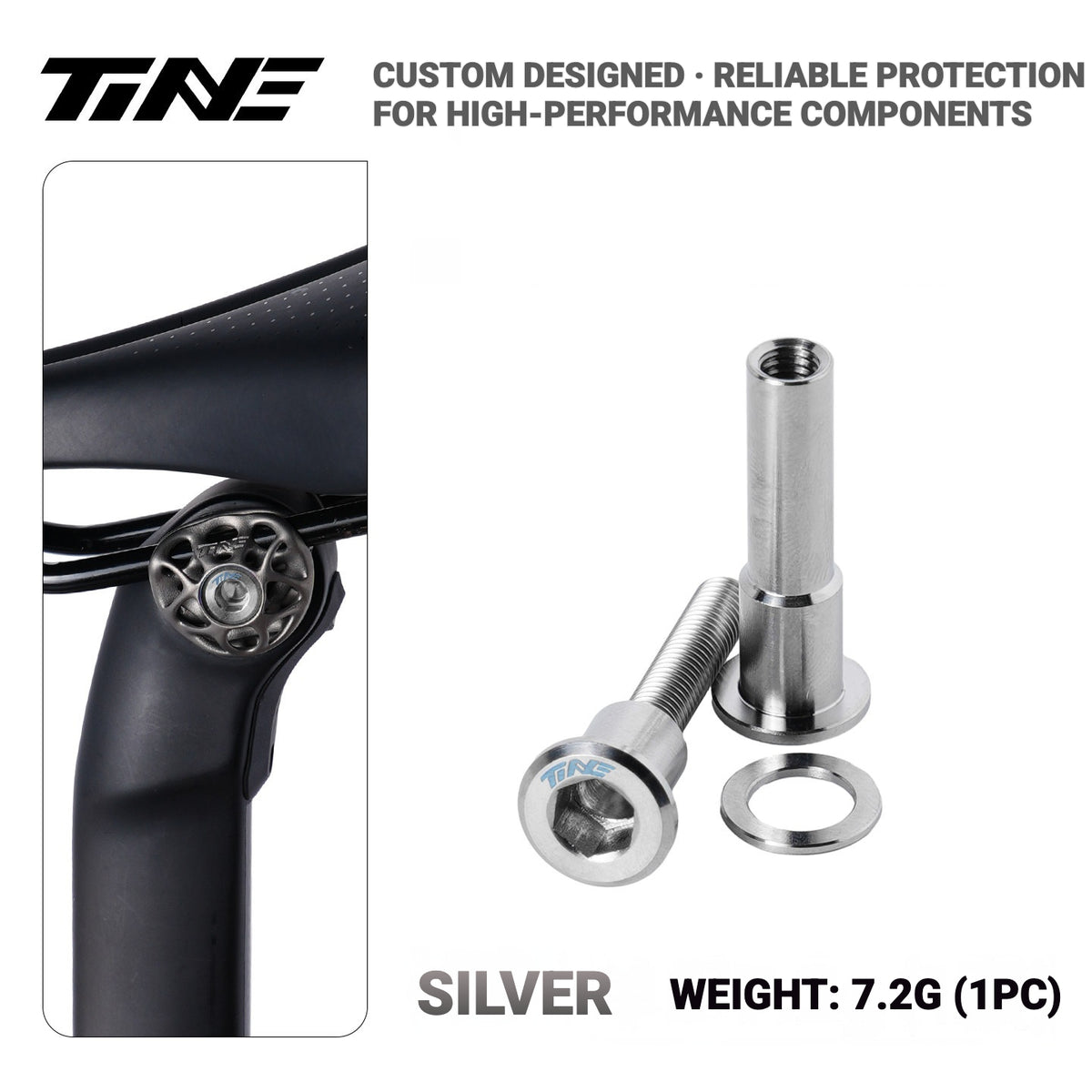 TiNE Titanium Seatpost Clamp Bolt Kit for Specialized Road Bikes – Lightweight Saddle Clamp Hardware Upgrade