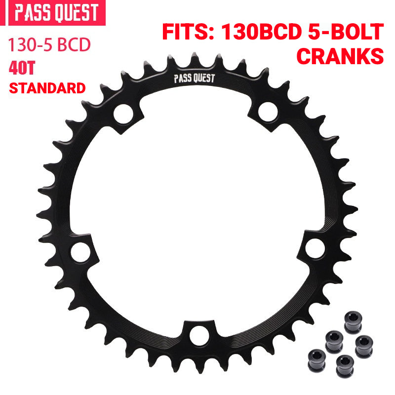 PASS QUEST 130BCD 5-Bolt Narrow-Wide Chainring | Road & Folding Bike 1x 40T–58T