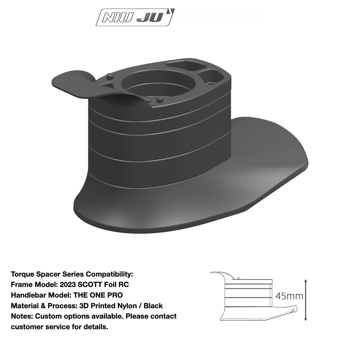 NIUJU Custom Headset Spacer for 2023 SCOTT Foil RC – EXS / FSA Integrated Handlebar Compatible