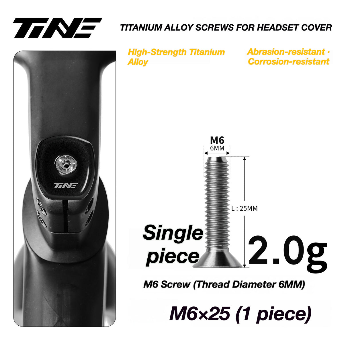 TiNE Ultra-Light Titanium Headset Top Cap Screws | Precision CNC Titanium Upgrade