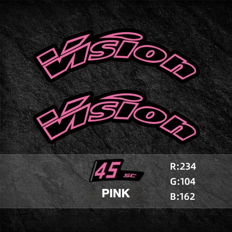 Custom Decal Kit for VISION SC45 Wheels | Road Bike Carbon Rim Wrap Stickers(Complete Wheelset Decal Kit + Spare Decals Included)