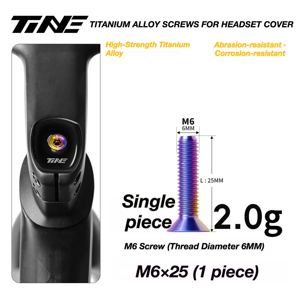 TiNE Ultra-Light Titanium Headset Top Cap Screws | Precision CNC Titanium Upgrade
