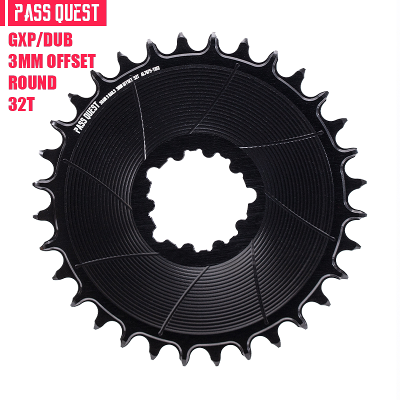 PASS QUEST 3-Bolt Direct Mount MTB Chainring for SRAM | 3mm Offset Narrow Wide 28T–38T