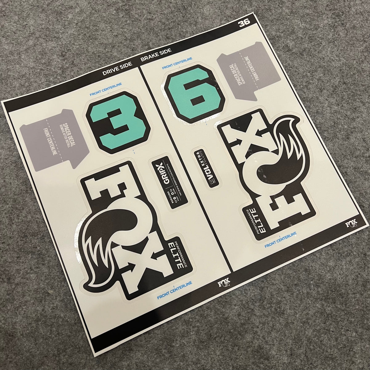 Custom Decal Kit for 2026 FOX 36 ELITE Fork | MTB Fork Color Wrap Stickers | DH / Enduro