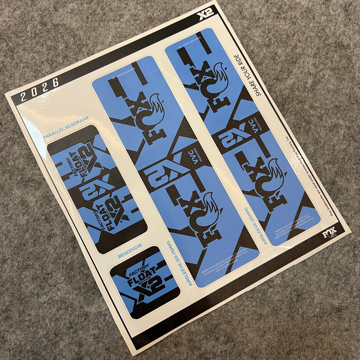Custom Decal Kit for 2026 FOX FLOAT X2 Air Shock | Waterproof MTB Rear Shock Stickers | DH / AM