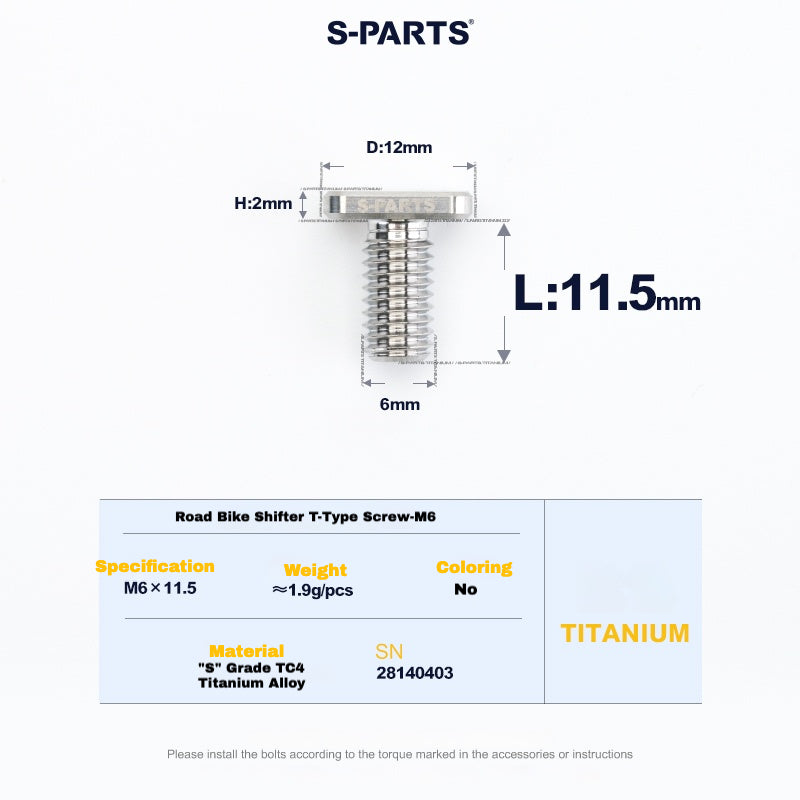 S-PARTS Titanium Clamp Bolt & Nut Set for Road Shifters β Shimano / SRAM Compatible
