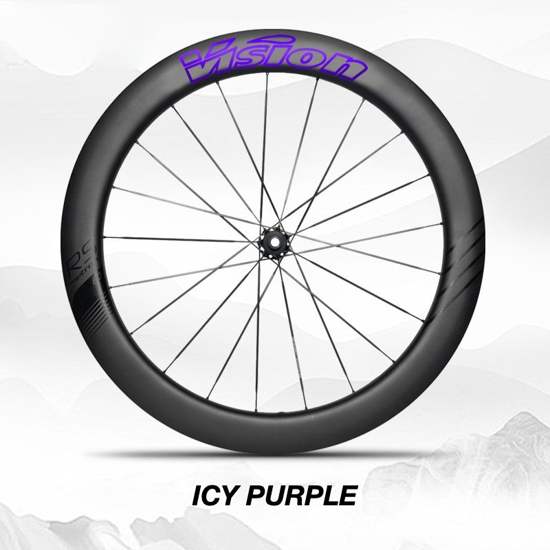 Custom Decal Kit for VISION SC60 Wheels | Road Bike Carbon Rim Wrap Stickers(Complete Wheelset Decal Kit + Spare Set)