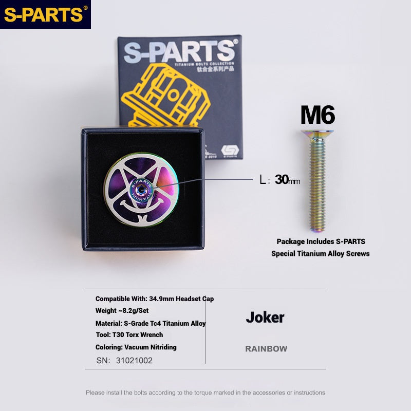 S-PARTS Tampa de Mesa de Direção Titanium OD2 34.9 mm|Usinada CNC|Vários Modelos Disponíveis
