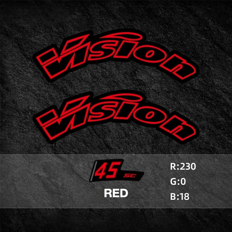 Custom Decal Kit for VISION SC45 Wheels | Road Bike Carbon Rim Wrap Stickers(Complete Wheelset Decal Kit + Spare Decals Included)
