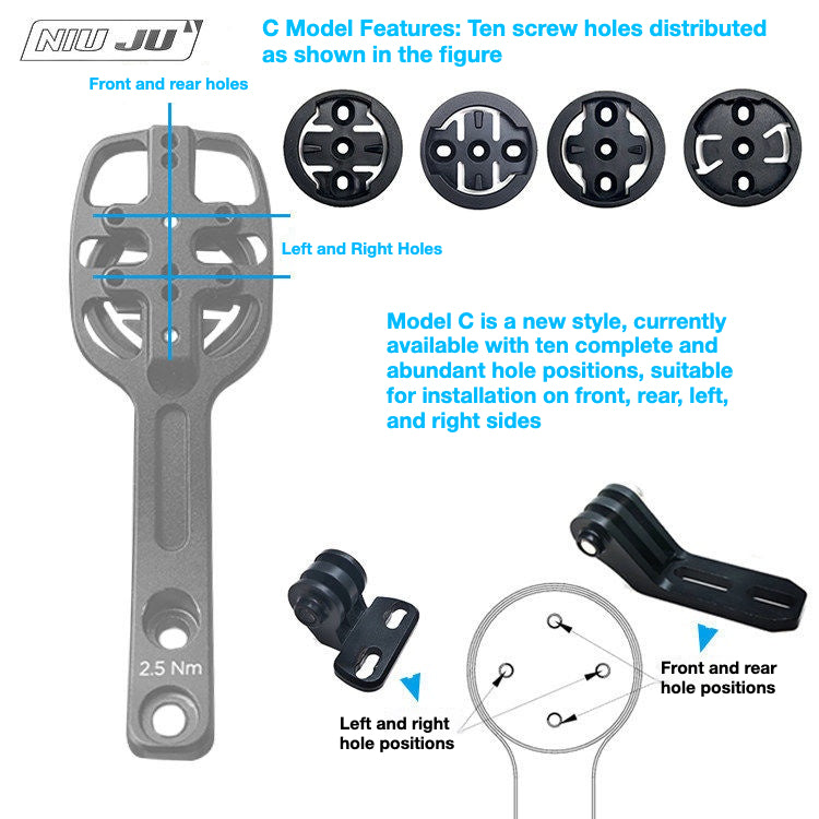 BLACK INC Integrated Computer Mount for FACTOR Bikes | Garmin Wahoo GoPro Compatible
