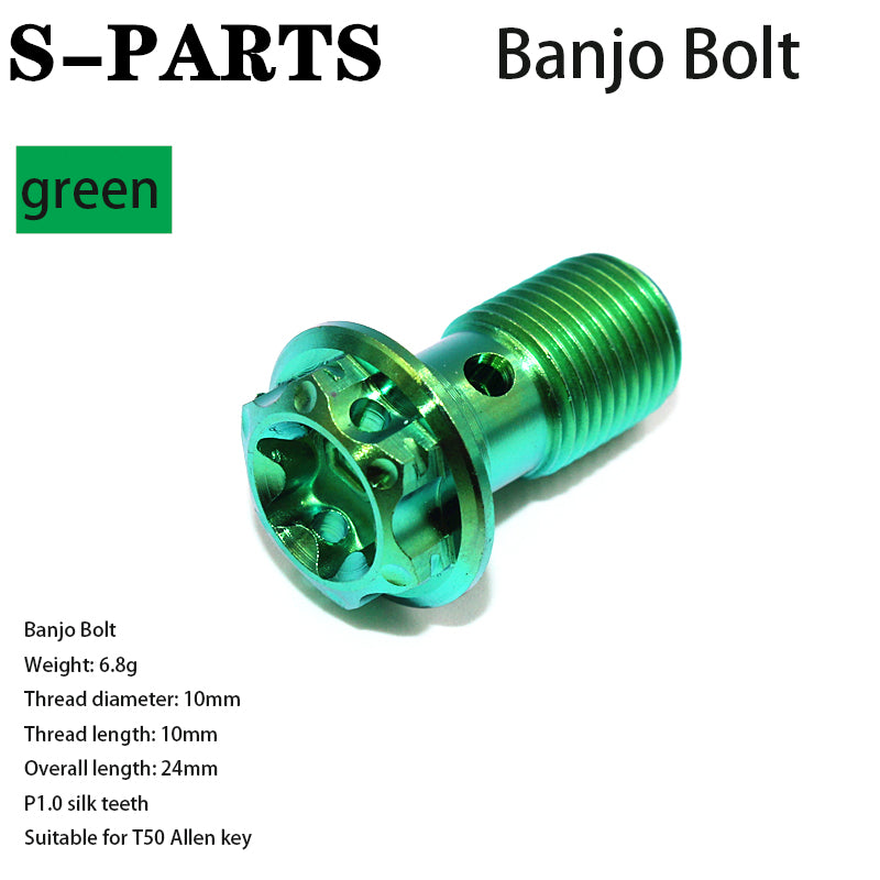PARTS A3 titanium alloy M10 single hole tubing screw 1.0 screw electric motorcycle double hole combination tubing