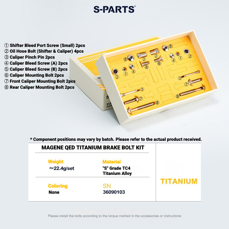 S-PARTS Titanium Disc Brake Bolt Kit for MAGENE QED Hydraulic Brake System