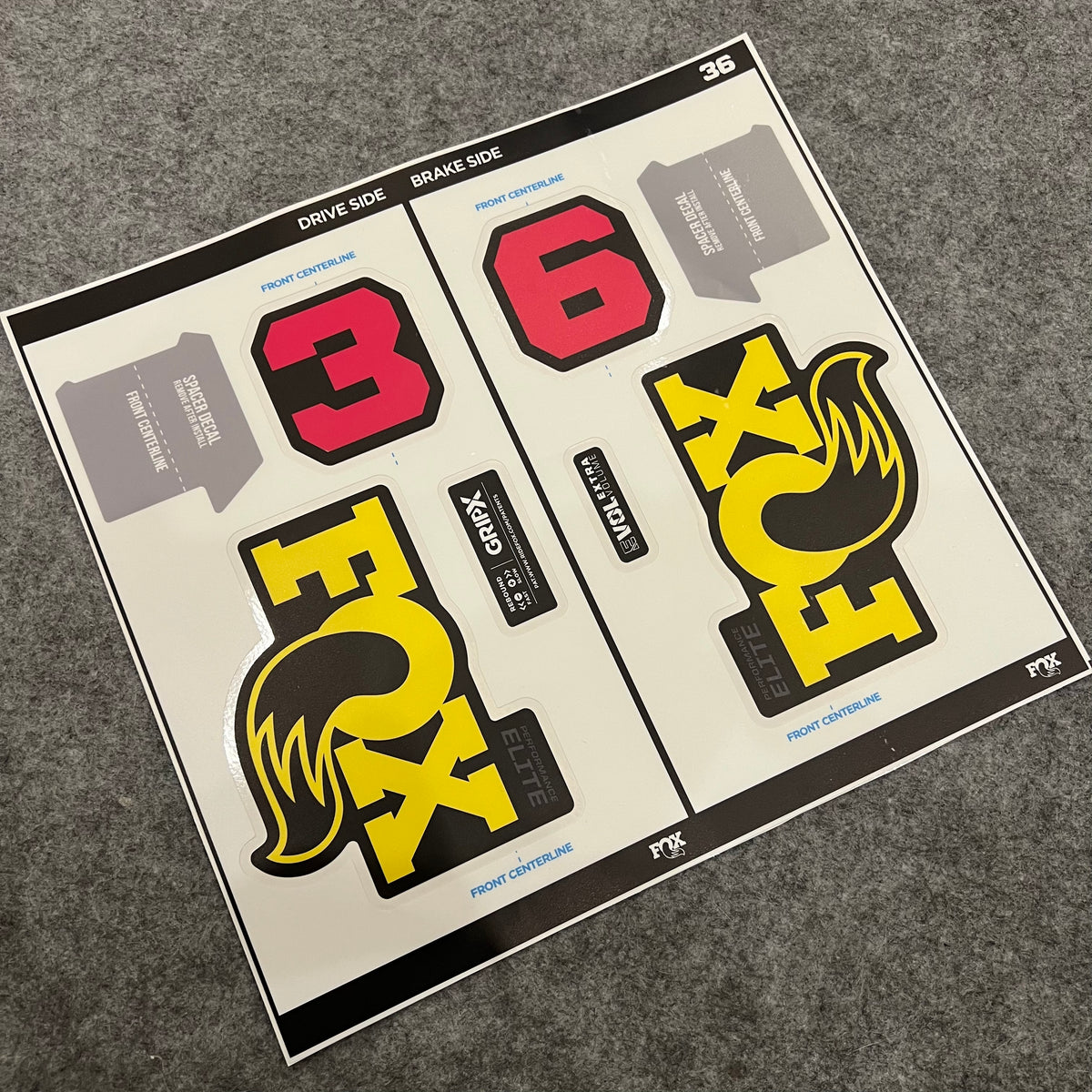 Custom Decal Kit for 2026 FOX 36 ELITE Fork | MTB Fork Color Wrap Stickers | DH / Enduro