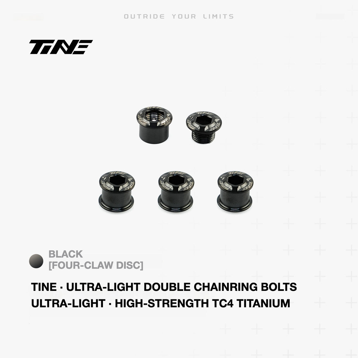 TiNE Titanium Double Chainring Bolts – Ultra-Light 2.0g Road Bike Upgrade Hardware
