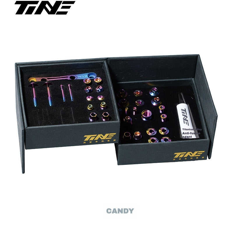 Kit de Parafusos TiNE Ultraleve de Titânio para Shimano Dura-Ace 9270 / Ultegra 8170 / 105 7170 – Cores Múltiplas