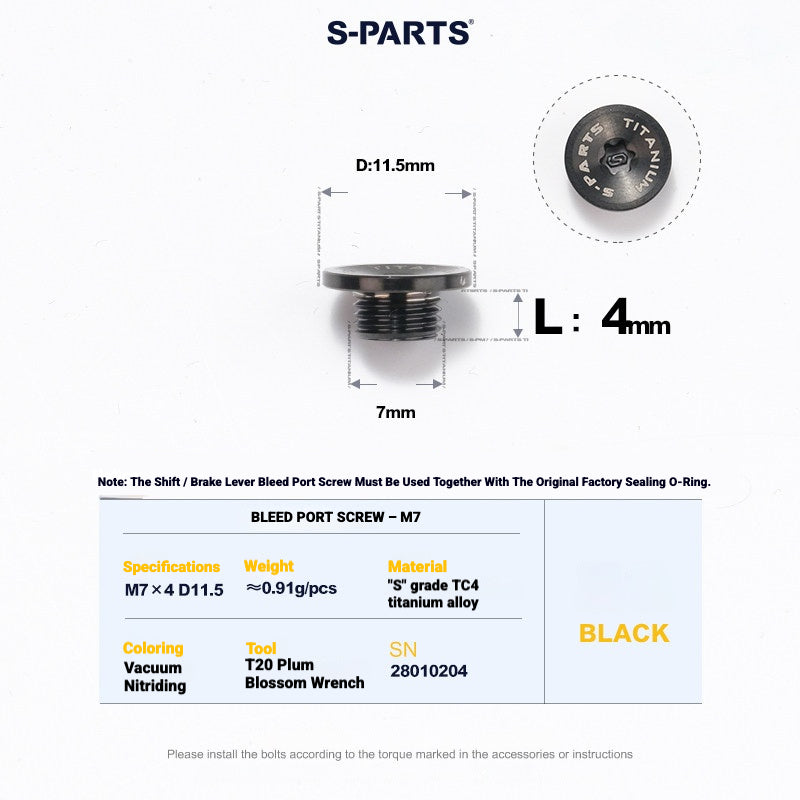 Kit de boulons en titane S-PARTS pour Shimano Ultegra Di2 R8170, frein à disque et levier de vitesses | Mise à niveau vélo de route