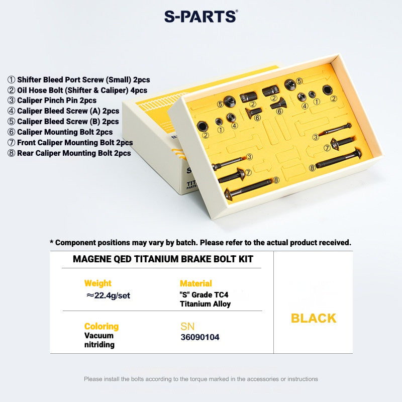 S-PARTS Titanium Disc Brake Bolt Kit for MAGENE QED Hydraulic Brake System