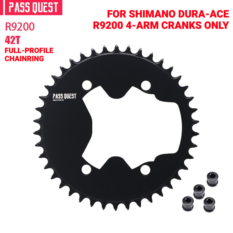 PASS QUEST Full-Profile 110BCD Narrow-Wide Chainring for Shimano R7100 / R8100 / R9200 | 42T–60T