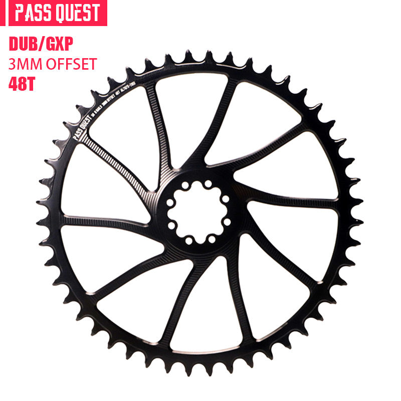 PASS QUEST 8-Bolt Direct Mount Narrow-Wide Chainring for SRAM RED DUB | 3mm Offset 40T–54T