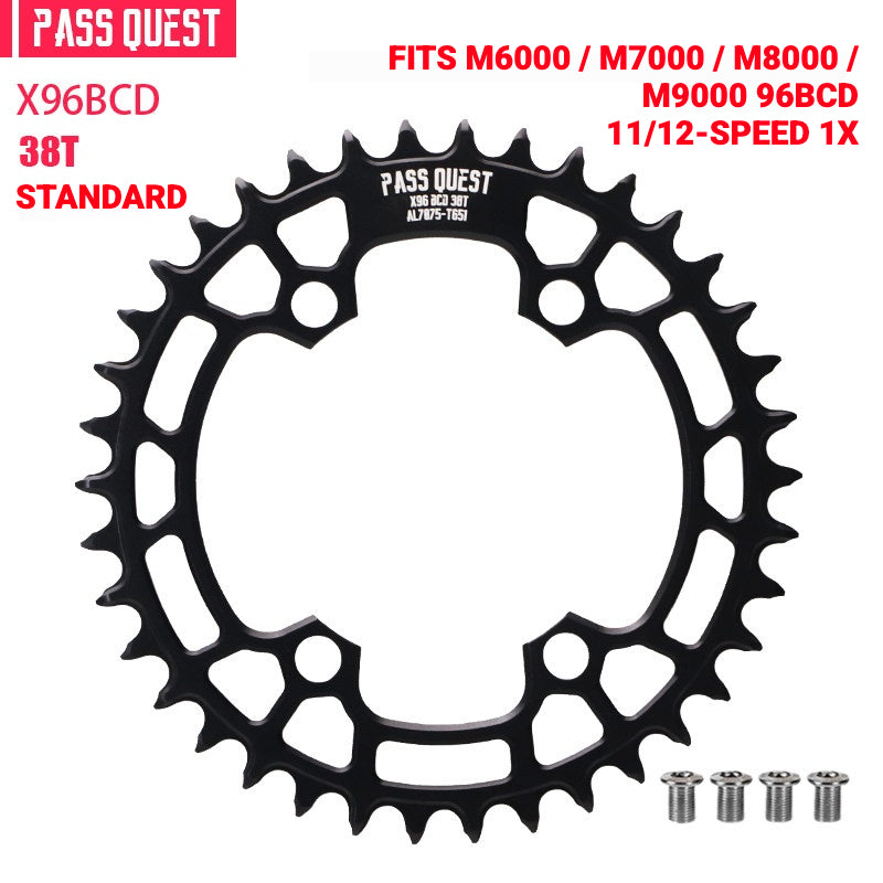 PASS QUEST X96BCD Narrow-Wide Chainring for Shimano M6000 / M7000 / M8000 / M9000 / M5100 | 30T–48T