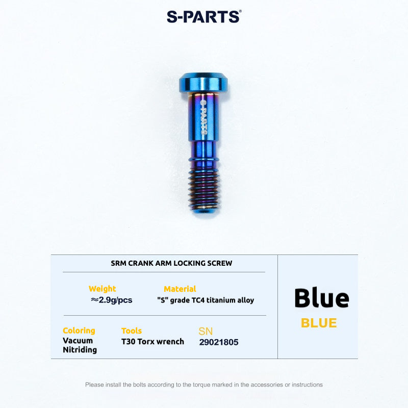S-PARTS Titanium Screws to fit SRM PM9 Titanium Crank Covers for drive and non-drive sides.