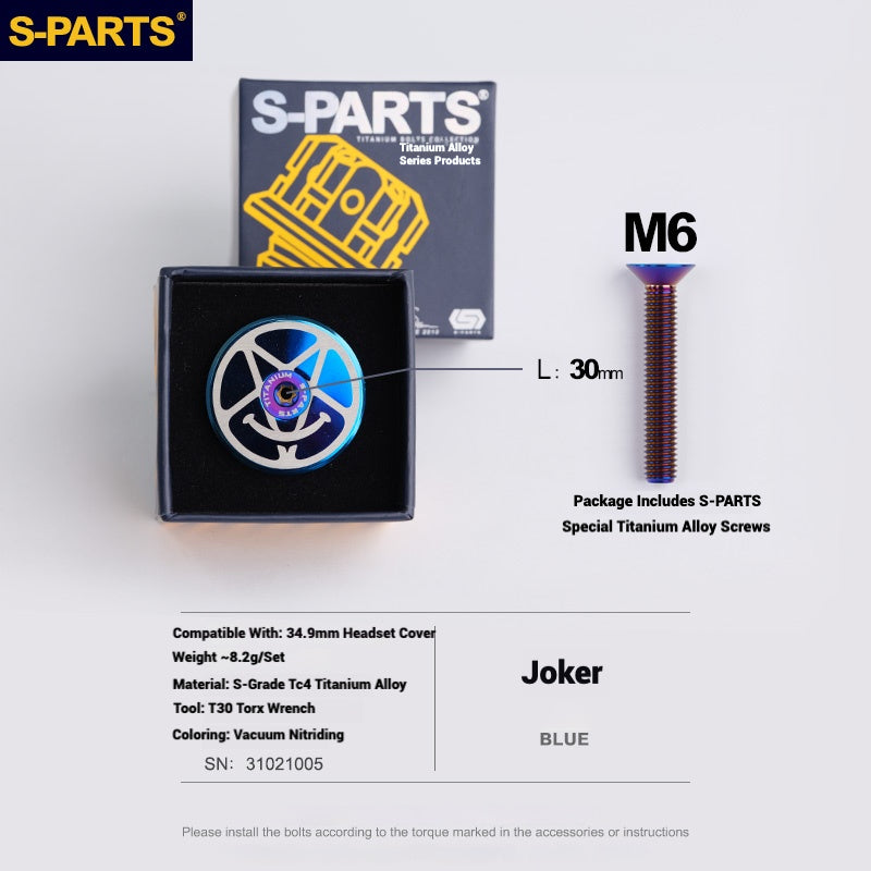 S-PARTS Tampa de Mesa de Direção Titanium OD2 34.9 mm|Usinada CNC|Vários Modelos Disponíveis