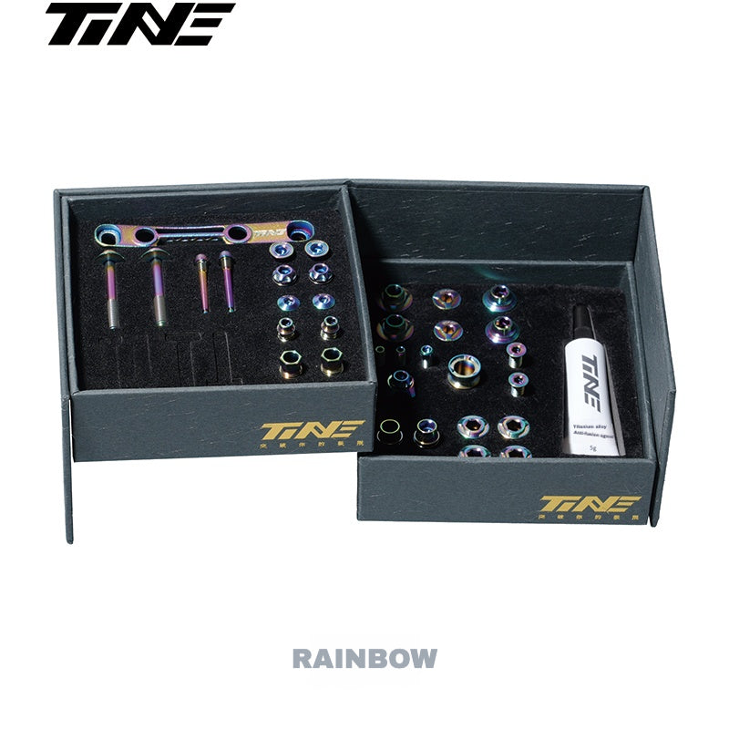 Kit de Parafusos TiNE Ultraleve de Titânio para Shimano Dura-Ace 9270 / Ultegra 8170 / 105 7170 – Cores Múltiplas