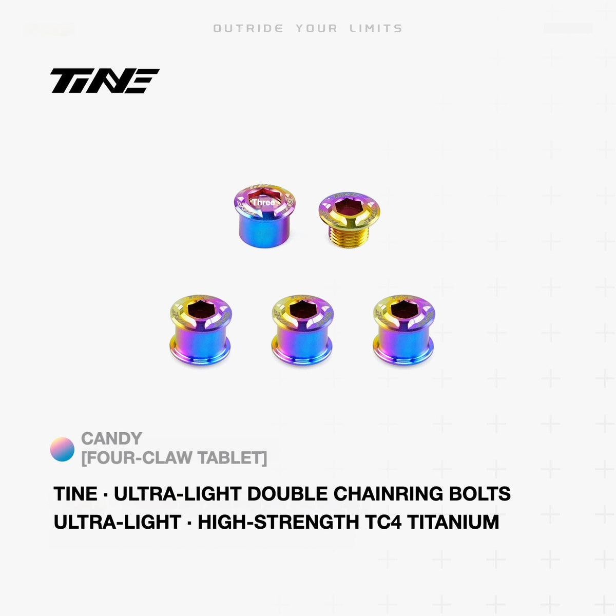 TiNE Titanium Double Chainring Bolts – Ultra-Light 2.0g Road Bike Upgrade Hardware
