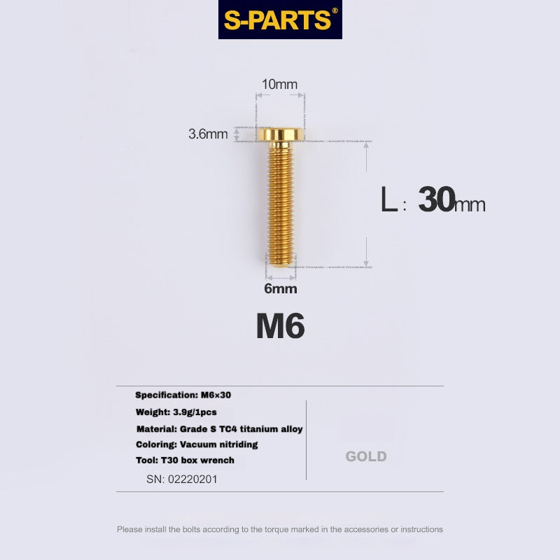 Boulon de serrage de tige de selle en titane S-PARTS pour SL9 / SL8 / SL7 / SL6 / Venge – Mise à niveau légère et durable