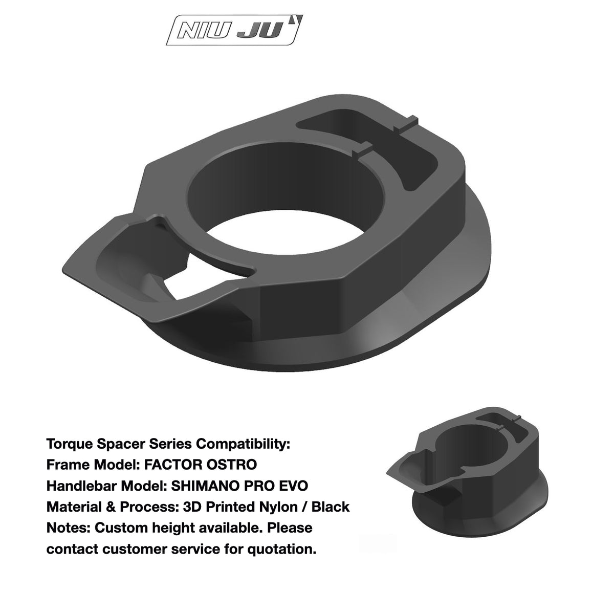 NIUJU Factor Ostro Integrated Headset Spacer – Custom Cockpit Adapter for THE ONE / VISION / EXS / DEDA Handlebars