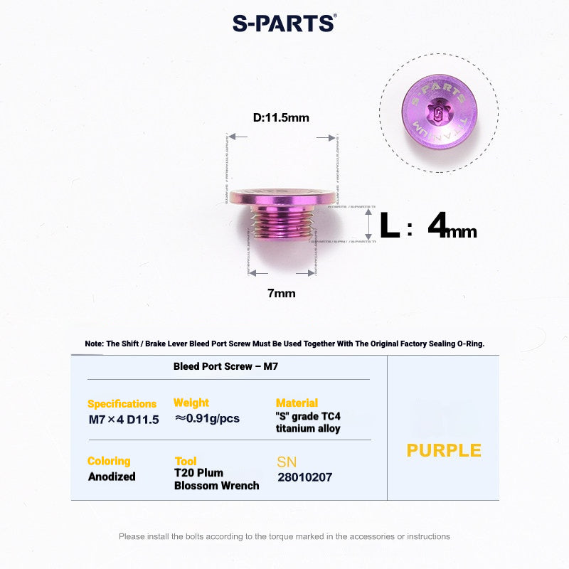 Kit de boulons en titane S-PARTS pour Shimano Ultegra Di2 R8170, frein à disque et levier de vitesses | Mise à niveau vélo de route